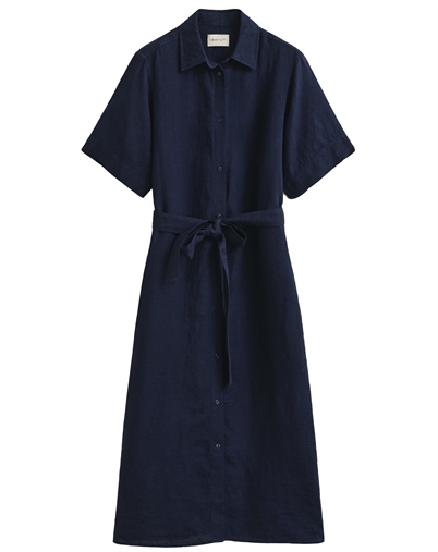 Gant - Linen Skjorte Kjole - Evening Blue